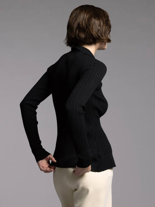 Notch Collar Knitted Top