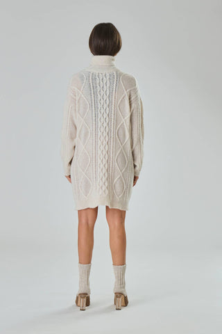 Dress with braids in Merino wool