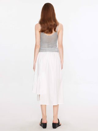 Silver Sleeveless Thin Knit Vest