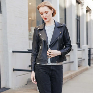 Liquid Leather Sheen Moto Zip Jacket