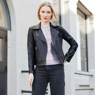 Liquid Leather Sheen Moto Zip Jacket