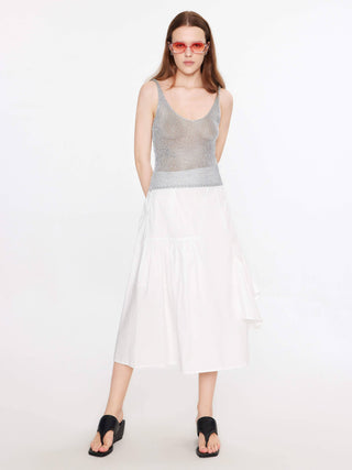 Silver Sleeveless Thin Knit Vest