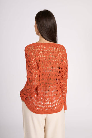 Crochet style top- perforated sweater