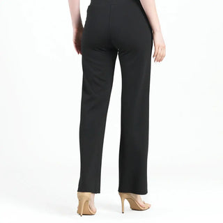 Rayon-Ponte Knit - Loose Leg Pocket Pant - Black