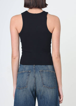 Daisy Rib Tank Black Top